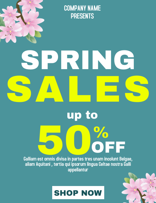 Spring sales flyer advertisement Template | PosterMyWall
