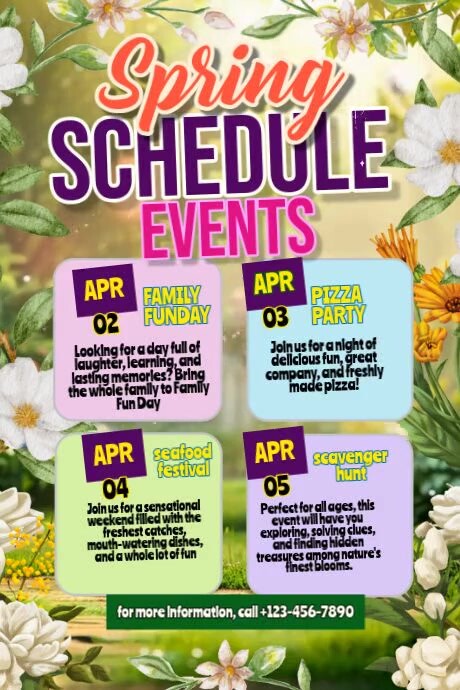 Spring Schedule Event Template | PosterMyWall