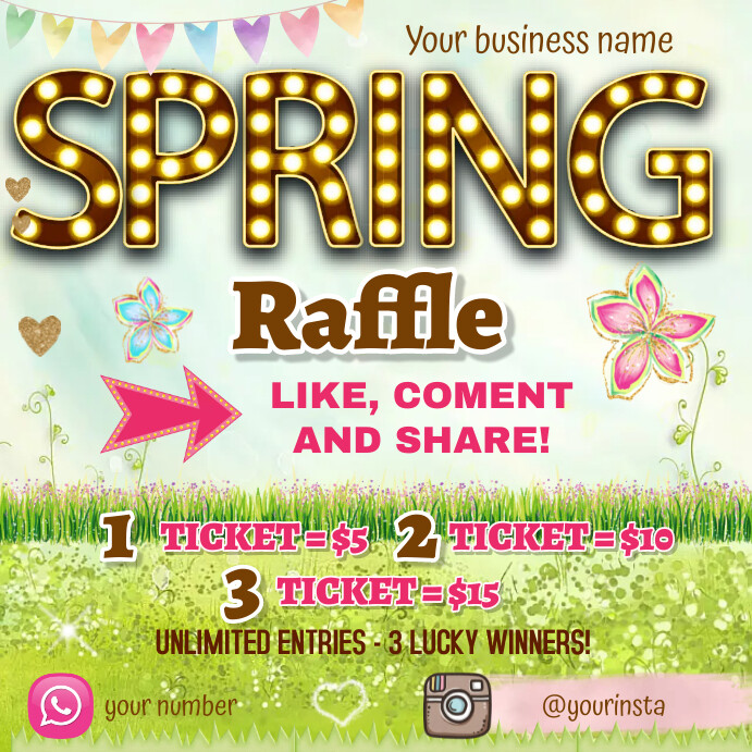 Spring Season Raffle Flyer Template | PosterMyWall