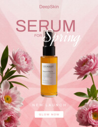 Spring Serum Flowers cut outs flyer Folheto (US Letter) template