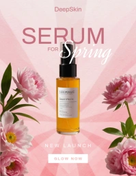 Spring Serum Flowers cut outs flyer template
