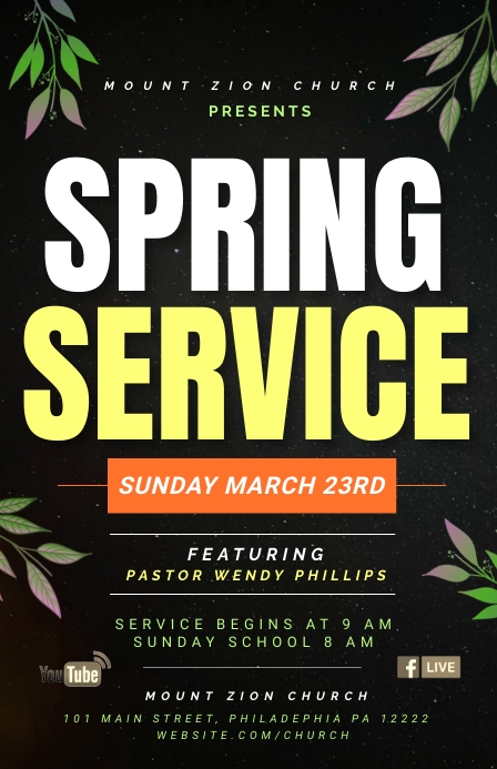 Spring Service Template | PosterMyWall