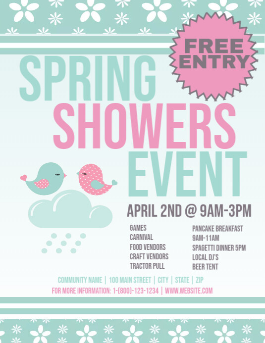 Spring Showers Event Template | PosterMyWall