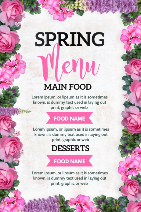 Copy of spring special menu | PosterMyWall