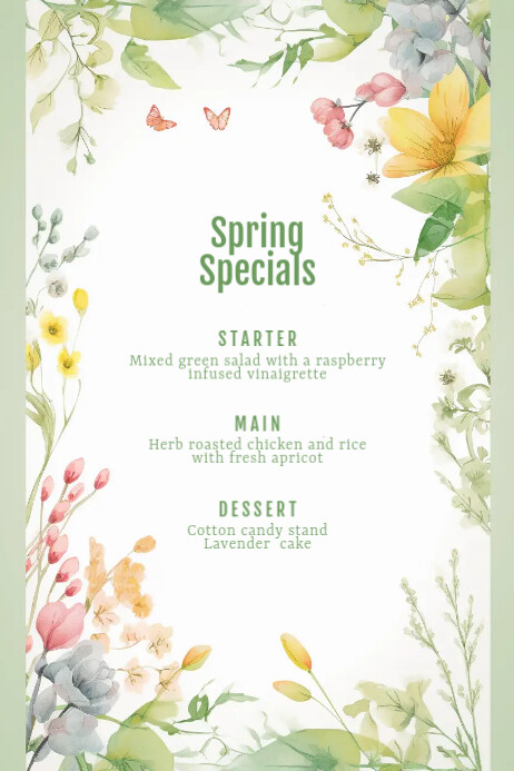 spring special menu template | PosterMyWall