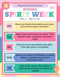 Spring Spirit Week Flyer Pamflet (Letter AS) template