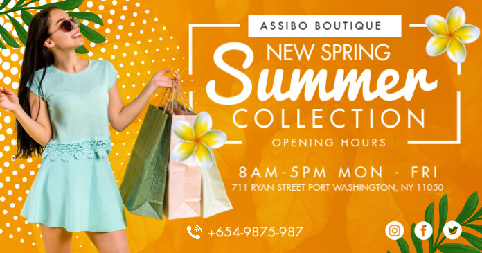 Spring Summer Clothes Shop Facebook Post Temp Template | PosterMyWall