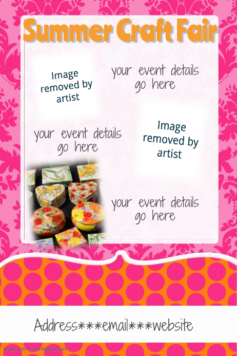 Spring Summer Craft Fair Invitation Announcement flyer Template ...