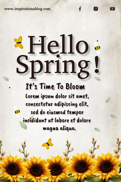 Spring Sun flower Poster Template | PosterMyWall