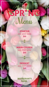 Spring Menu Card Simple Spring Menu Digital Template | PosterMyWall