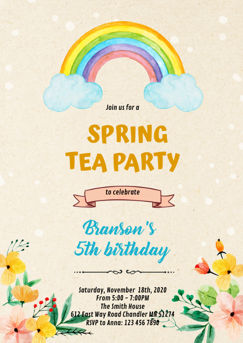 Spring time rainbow invitation Template | PosterMyWall