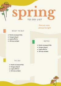 Spring To-Do List A1 template