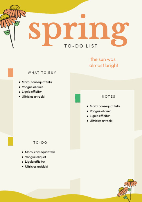 Spring To-Do Checklist Design