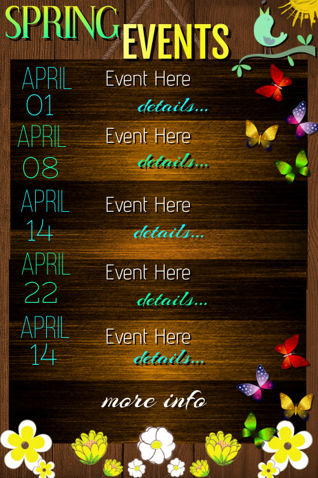 Spring Upcoming Events Template | PosterMyWall