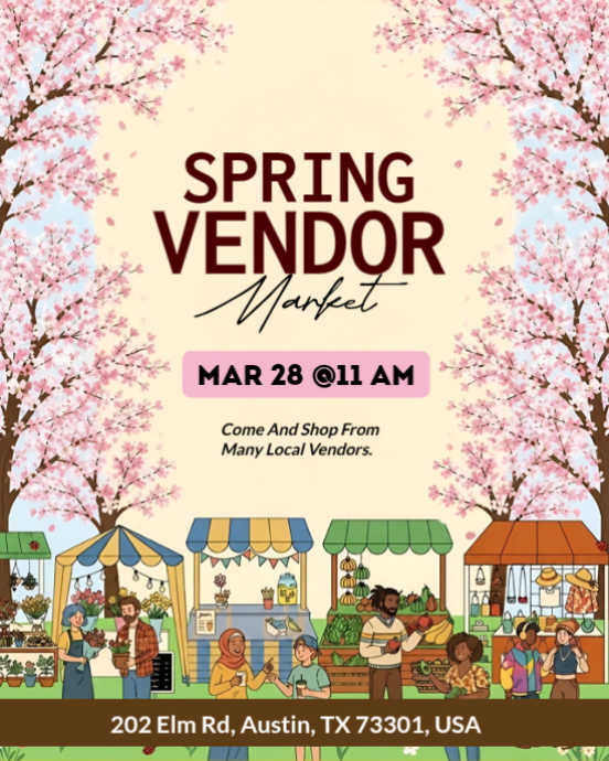 Spring Vendor Market Template | PosterMyWall