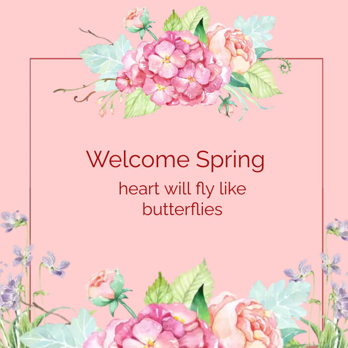 spring welcome Publicação no Instagram template