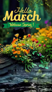 Spring Welcome Digital Display Video template