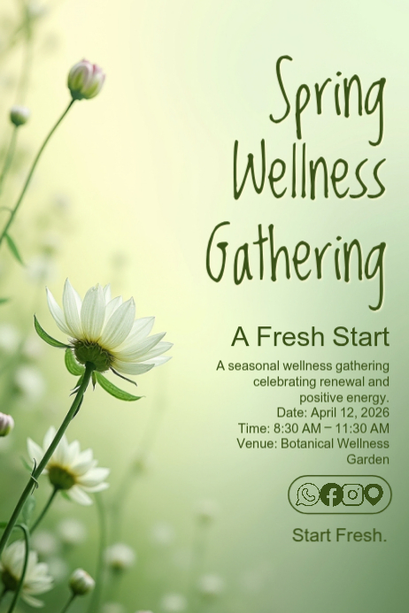 Spring Wellness Editorial Poster Template | PosterMyWall