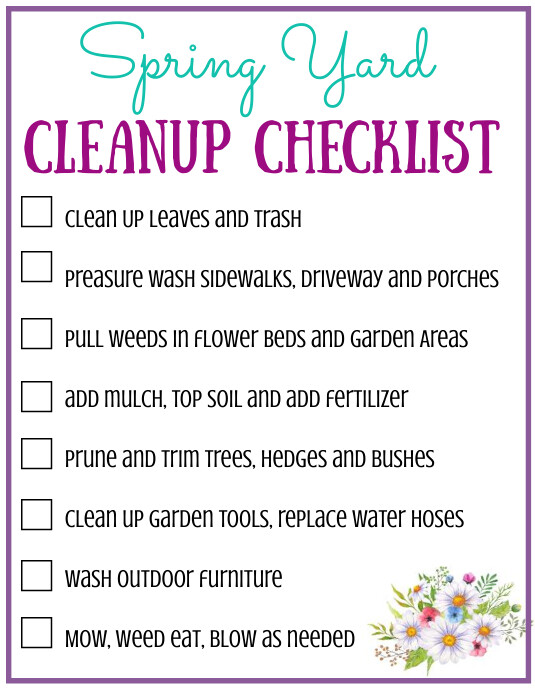 Spring Yard Cleanup Checklist Template PosterMyWall