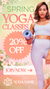Spring Yoga Classes Instagram Story – Yoga & Wellness Social Media Template