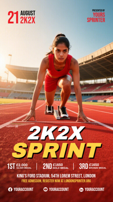 Sprint Run เรื่องราวบน Instagram template