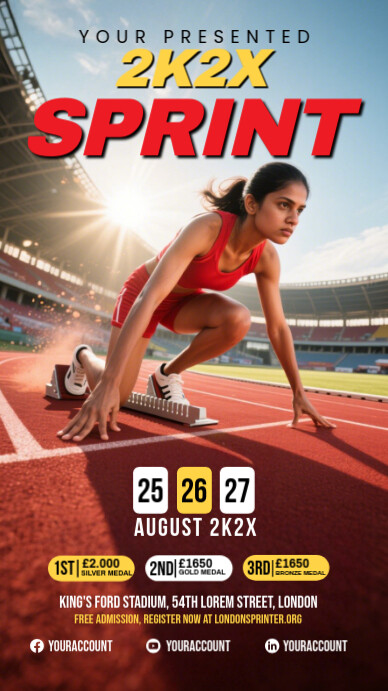 Sprint Run Instagram Story template