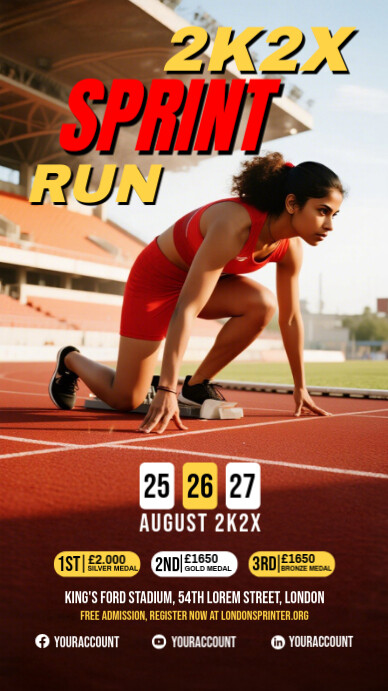 Sprint Run Instagram Story template