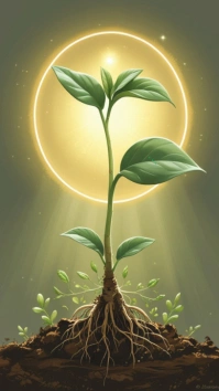 Sprout Illustration  Spiritual Growth Art Instagram Story template