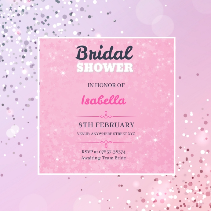Square Bridal Shower Invite Template PosterMyWall