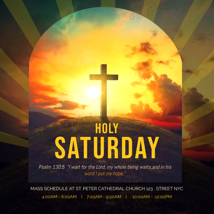 Square Church Post Holy Saturday Template | PosterMyWall