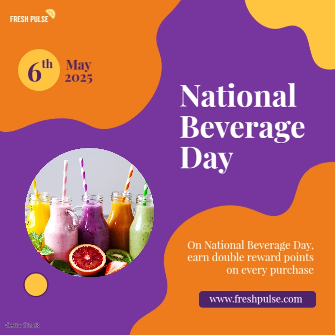 Square Image Bright Abstract Beverage Day Instagram Post template