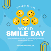 Blå World Smile Day Instagram 帖子 Template
