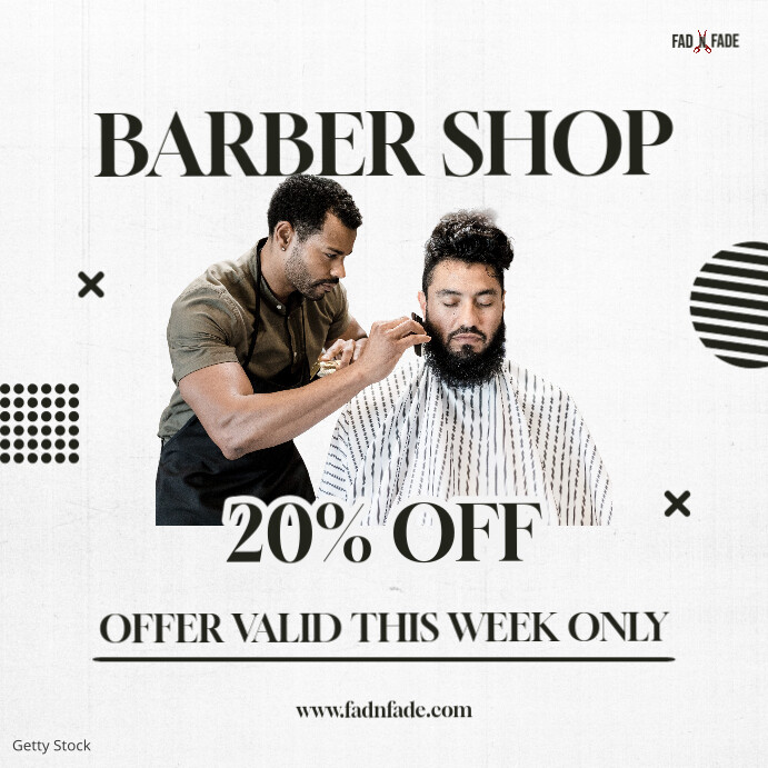 Square Image Minimal Geometric Barber Instagram Post template