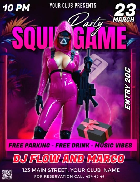 Squid Game Party Flyer (US Letter) template