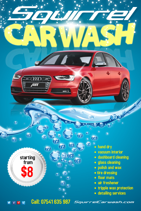 template carwash poster squirrel wash flyer templates ii flyers postermywall sizes graphic 36in 24in