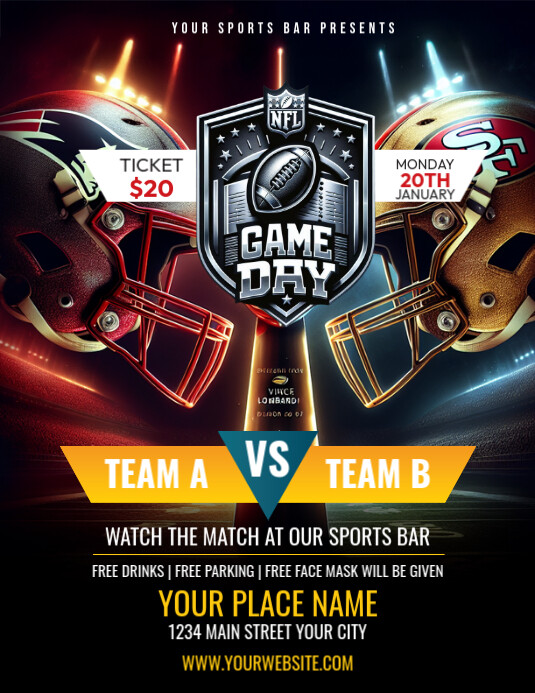American Football Match Day Flyer template