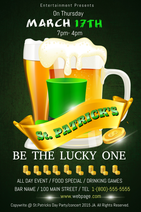 St. Patricks Day Party Template | PosterMyWall
