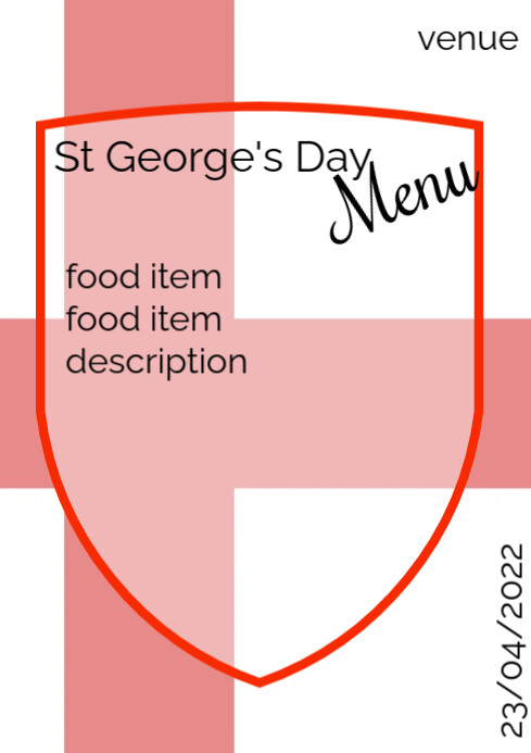 St george's day2022 menu A4 template