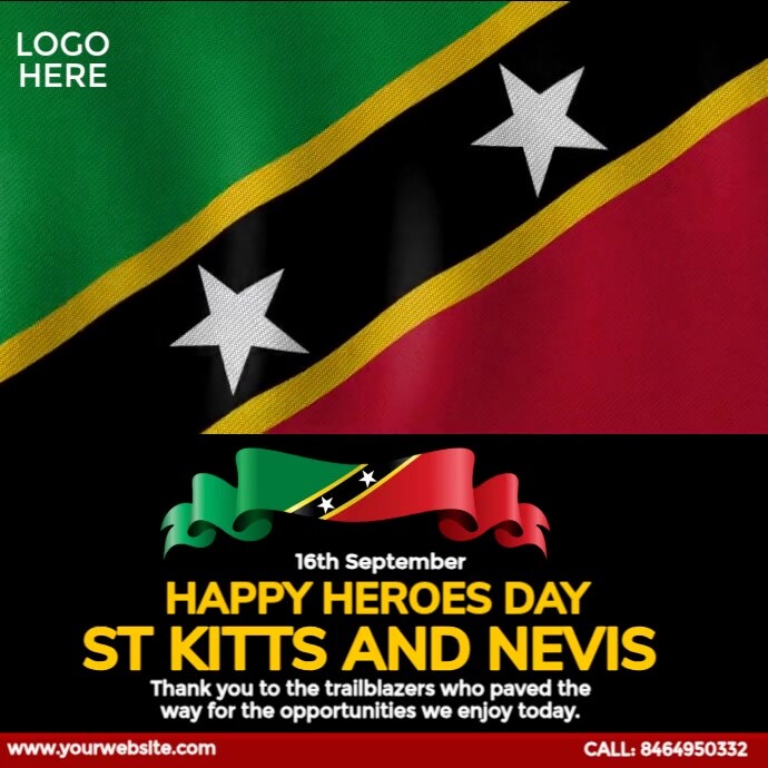 St Kitts and Nevis Heroes Day Instagram Post template