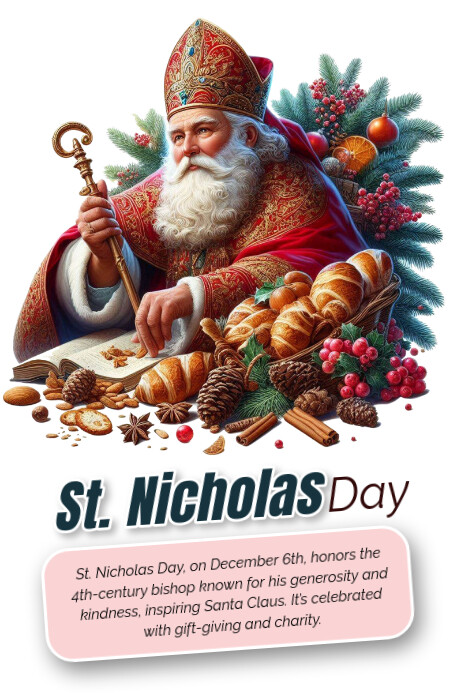 St Nicholas day Poster template