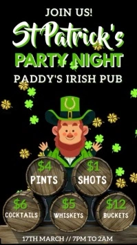 St Patrick's Day Ad Video Template Digital Display (9:16)