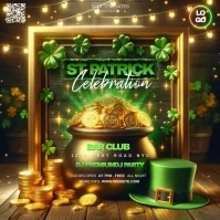 st patrick's day bar party night Cuadrado (1:1) template
