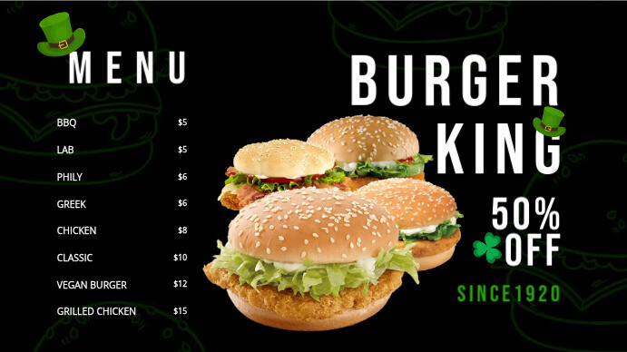 St Patrick S Day Fast Food Menu Template Postermywall