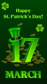 St Patrick's day greetings Digital Display (9:16) template