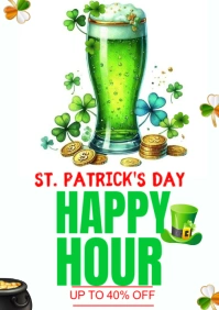 St Patrick's day happy hour A4 template