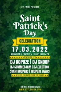 St Patrick's Day Parade DJs Celebration Templ Poster template