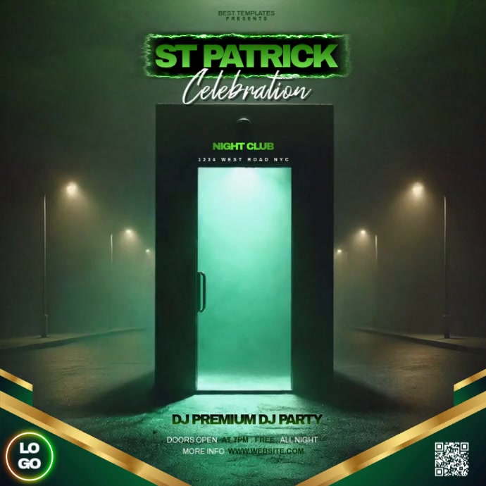 st Patrick's Day Party โพสต์บน Instagram template