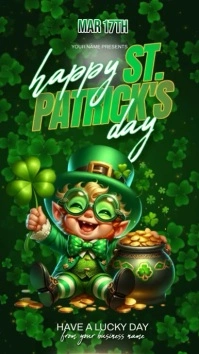 st patrick's day party instagram story post template