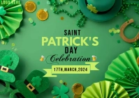 St Patrick's day poster Postcard template
