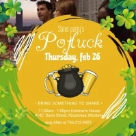 St Patrick's Day Potluck Party Invite Square Iphosti le-Instagram template